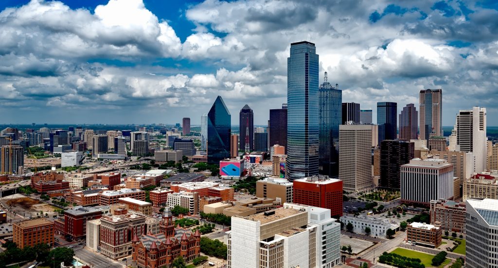 The Dallas Fort-Worth (DFW, Texas) Skyline, representing Domestically Yours' dallas nanny and domestic services.